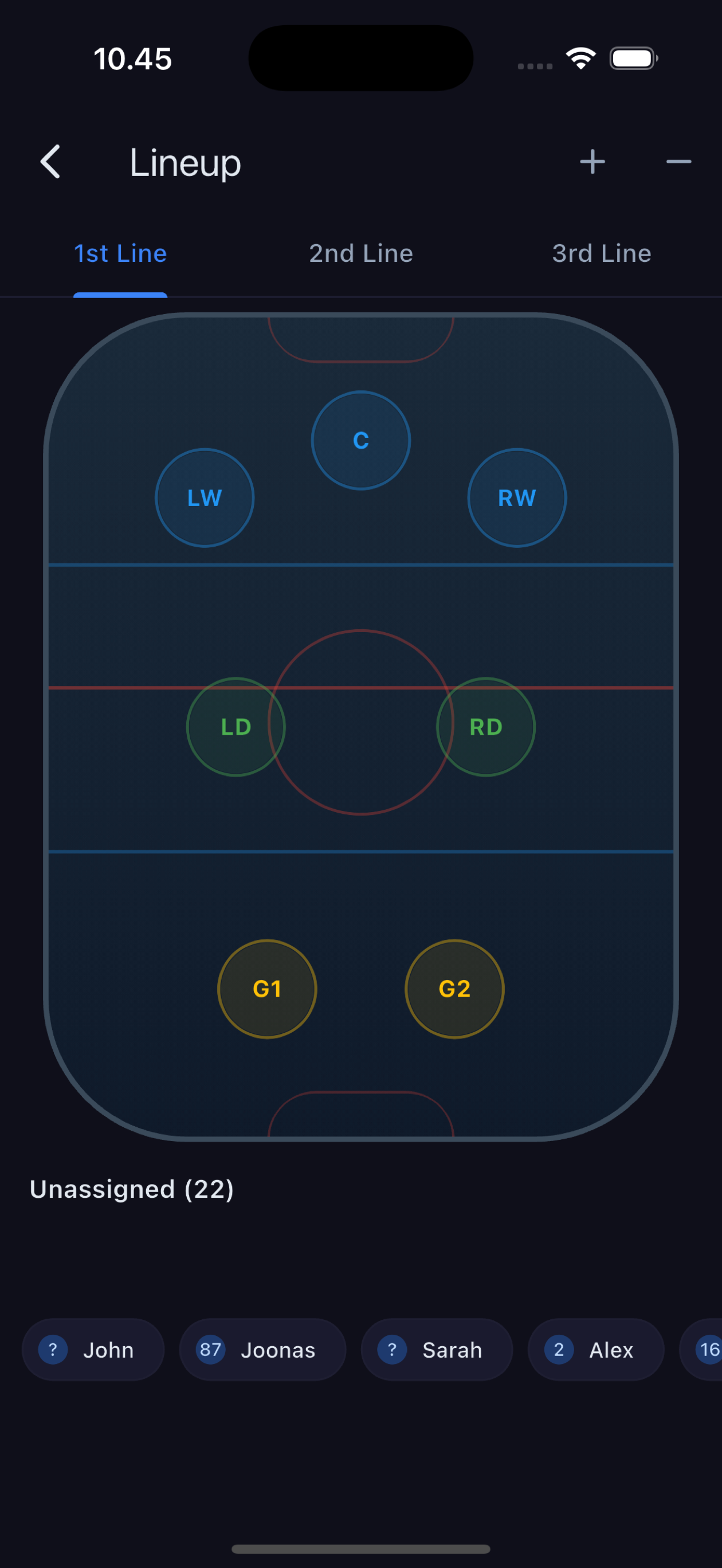 Match lineup